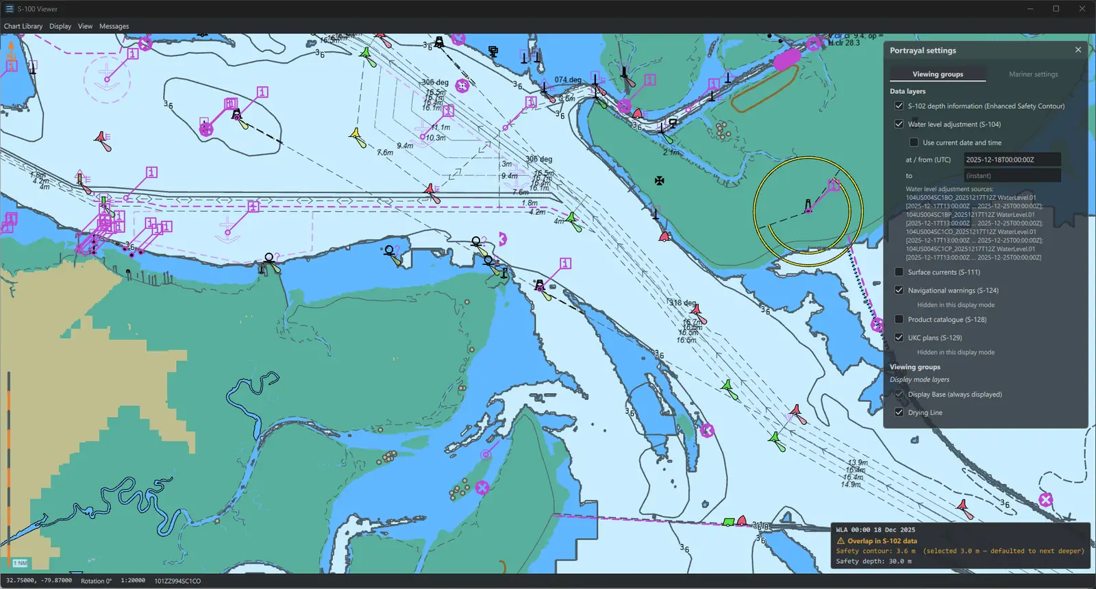 The harbour entrance redrawn across a tidal cycle, the intertidal
                      areas expanding and contracting as the water level changes